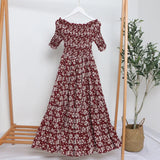Small Broken Flower Dress Women's New Summer Korean Version Of The Holiday Wind Shoulder Tight In The Chest To Grow Cake
