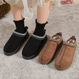 National Fashion Snow Boots Women's Shoes On The Bottom Of Autumn And Winter Indoor And Outdoor Low