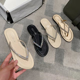 Bottom Water Drill Flip-Flops Women Flat And Light Outside Wearing Beach Cool Drag Womenshoes