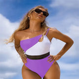 2025 Swimsuit Women's Bump Color Bikini Splicing