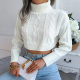 Shooting 2025 Autumn And Winter Fashion Mahjong Long Sleeve High-Neck Short-Sleeved Sweater Women's