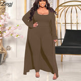 Piece Set Women Sets Long Sleeve Cardigans Coat+Crop Top+ Long Pants Sets Fall Clothes 2023 Outfits