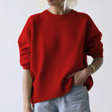 And Winter Explosion Of Women's Knitted Shirt Round-Neck Solid Color Loose