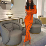 Women Fashion Spring Autumn Patchwork Round Neck Long Sleeve Dress Spring Autumn Party Short/Long Bodycon