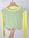 Zingj Advanced Cotton Color Round Collar Long Sleeve T Shirt Female 13 Line Design Sense Of Small Inside With The Bottom