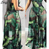 Summer Boho Style Off Shoulder Floral Print See-through Sheer Mesh Women's Sexy Maxi Dress Casual Beachwear Cover