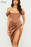 Quality Satin Bodycon Dress Women Party Dress 2023 New Arrivals White Midi Bodycon Dress Celebrity Evening Club