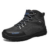 New Outdoor Hiking Shoes Wear-Resistant Anti-Slip Tourism Leisure High-Top Sports Shoes Plus Velvet Warm Cotton