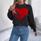 Shooting Autumn And Winter Casual Valentine's Day Love Love LOVE Long-Sleeved Jacket Sweater Women's
