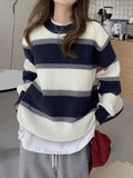 Color Block Striped Knit Sweater- Outfit
