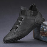 Men's Shoes In The Autumn Of 2025 New Men's Leather Shoes Four Seasons Of High-Top Sports Running Board Shoes With Soft