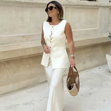 Women's 2025 Summer New Fashion Street Single-Dnecked Sweater Vest