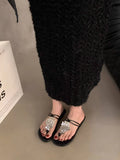 Clip Toe Slippers Women's Summer 2025 New Korean Version Of Cool Slippers Fairy Wind Flat Bottom Beach Shoes