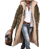 Solid Hooded Cotton Suit Long Sleeve Double-Sided Winter Warm Shirt Coat Cotton