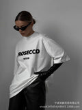 Hot Letter-Print T-Shirt Women's Cotton Collar Loose Short-Sleeved Top INS