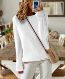 Sheintemu Autumn And Winter Long Sleeve Simple Solid Color Sweater