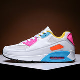 Air Cushion Sneakers Men's And Women's Large Size Light Casual Shoes Color Trend Net Cloth Breathable Running