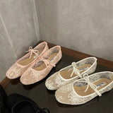 White Mesh Embroidered Flat Sole Women's New Spring And Summer Fairy Style With Skirt Gentle Style Mary Precious