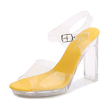 Zingj New Korean Version Of The Runway Show Model Shoes Flat Heel Sexy Black Waterproof Table 11CM High Heel Sandal Female