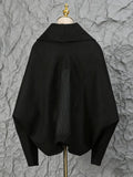 Autumn New Personality Collar Heavy Industry Embroidery Splicing Loose Pumping Rope Fashion Velvet Coat