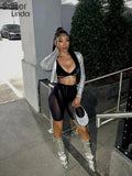 Spring Mesh Patchwork Sporty Shorts Women Casual Skinny High Waist Elastic Pants Ladies Slim Bottoms Streetwear