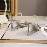 Zingj Wedge Sandal Female Summer Two Wear Sexy Crystal Transparent Glass Diamond Wedge