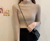 Women Pullovers Sweater Autumn Winter Turtleneck Knitted Sweater Women Long Sleeve Tops Short Slim Sweaters Girls Clothes