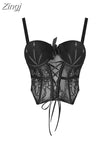 Gothic Women's Y2k Crop Top Sleeveless Off Shoulder 2023 Summer Fashion Streetwear Casual Chic Vintage Camisole Tank