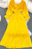 Pleated Party Midi Dress Women Sexy Slash Neck Off Shoulder Flare Long Sleeve Draped Ruffle Vestidos Female