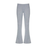 Winter Sports Style Low-Rise Curly-Billing Trousers Street Hot Girls Solid Color Leisure