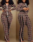 Autumn And Winter Independent Station Printing Trend Fashion Women's Wear 2-Piece Set From Stock 211-0-Outfit