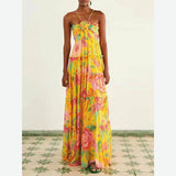 Women's New Fashion Print Sexy Hanging Neck Sleeveless Breast Loose
