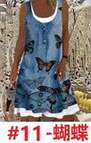 Women's 2025 Summer New Fashion Imitation Denim Vest Casual Print Sleeveless