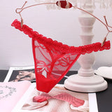Trousers Female Lace Sexy Transparent Scarless Temptation Solid Color Trousers Hot Mesh Low-Waisted