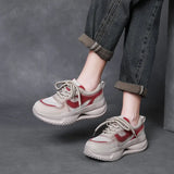 Layer Kraft Mesh Breathable Thick Base Old Dad Shoes 2025 Spring Sports Casual Shoes Women Comfortable Soft Sole Single