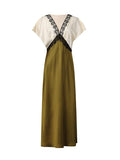 Temperament Lace Waist Dress 2025 Autumn New V-Necked Ass High-End Thin Dress
