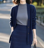 Blue Sweater Knitted Cardigan Spring Women 2025 New Korean Soft Languid Languid Wind Unique Super-Good-Looking