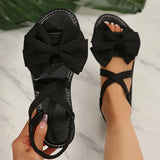 Bow Flat-Soled Sandals Women Soft-Soled Cloth Loose With Beach Cool Slippers