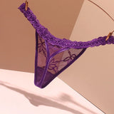 Thong Female Feel Transparent Lace Solid Color Lady T Trousers T Trousers Airable Low-Waist Thin