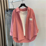 Pocket Shirt Long-Sleeved Top 2025 Spring And Autumn Casual Loose Folded Shirt Jacket