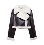 Women's ZA Explosion New Street Fashion Lamb Woolen Jacket