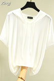 T-shirts Women Hooded Fashion Loose Casual All-match Korean Style Solid Simple Y2k Aesthetic Футболка Женский Cozy Chic