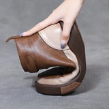 Leather Boots Children Winter New Soft Base Of High-Top Women's Shoes Magic Stick Martin Boots Women Retro