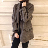 Autumn And Winter New Korean Version Of The Lattice Coat Female Short Small Ins Student Suit