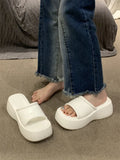 Summer New Thick Bottom Slippers Women Wear Temperament High With One-Drag Small Cake Slope And Half
