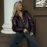 Women's ZA New Temperament Fashion Personality Red Two-Color