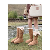Wearing Brown Thick-Sled Hairy Boots 2025 Winter Plus Velvet Cotton Shoes To Keep Warm Northeast Snow