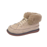 Northeast Warm Lace Low-Top Cotton Shoes Women Winter Plus Velvet Thick Circle With Snow Thick Bottom Short