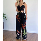 Set Of Women's Personality Temperament Straight Trousers Sexy Top Fashion Casual