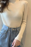 Women Pullovers Sweater Autumn Winter Turtleneck Knitted Sweater Women Long Sleeve Tops Short Slim Sweaters Girls Clothes